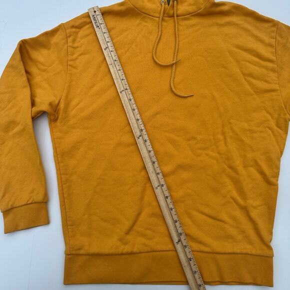 ASOS Mens Hooded Sweatshirt In Mustard Yellow Size XXS Hoodie Teen Basic Skater - Picture 5 of 7